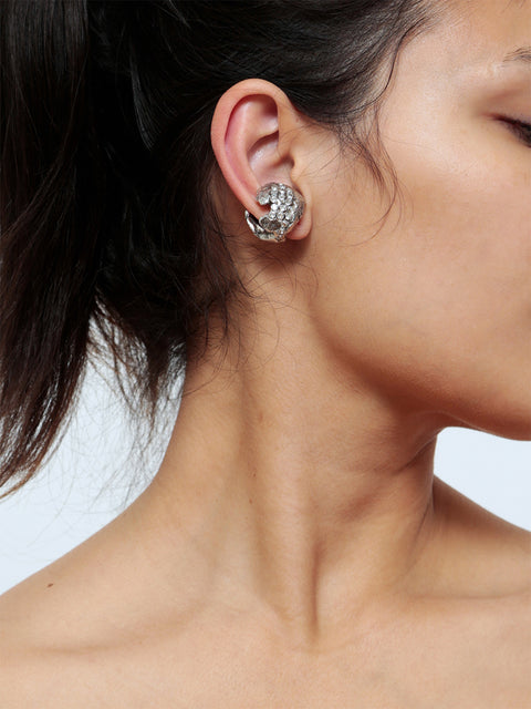 crystallized spherical molten ear-cuff set