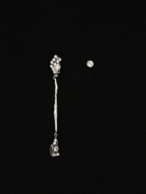 single crystallized molten drop earring and stud