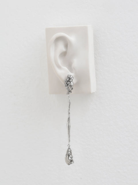 single crystallized molten drop earring and stud
