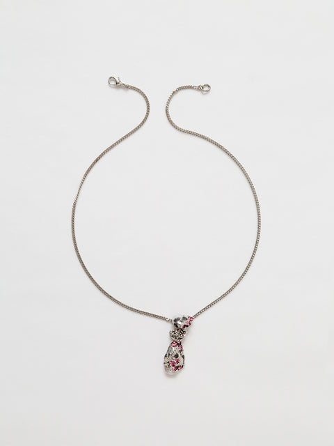 pink crystallized molten pendant necklace