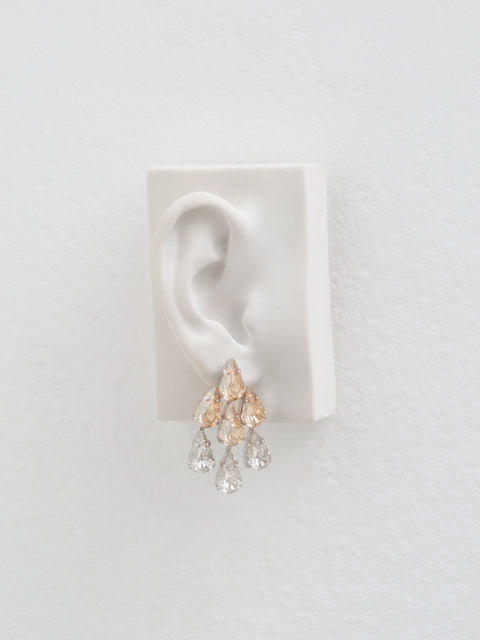 two tone multi tear drop earrings