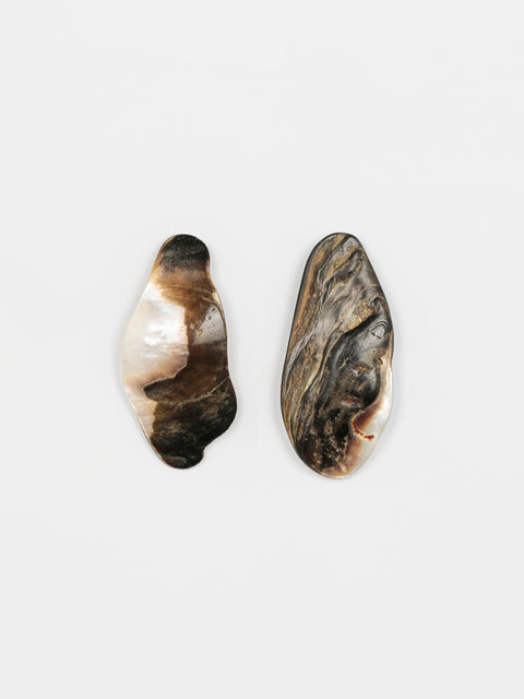 long irregular mother of pearl shell earrings
