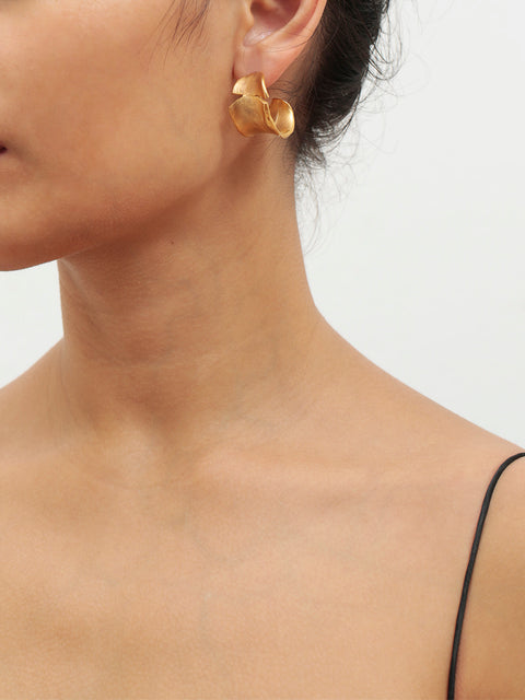 molten gold hoop earrings