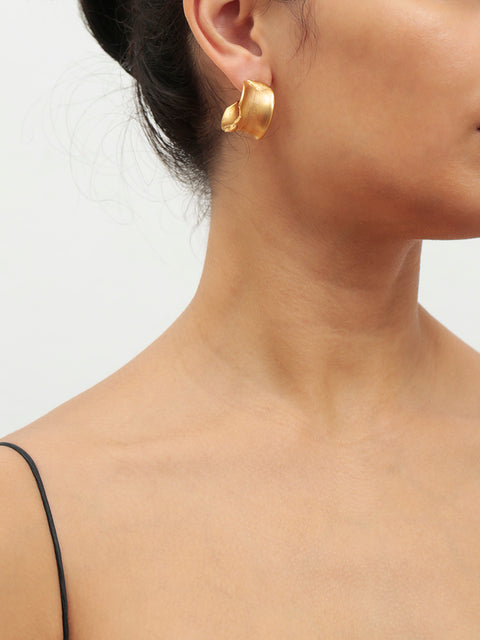 molten gold hoop earrings