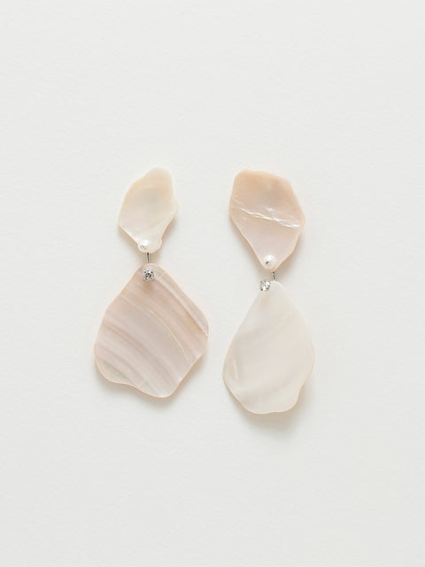 two large broken wmop shell drop earrings