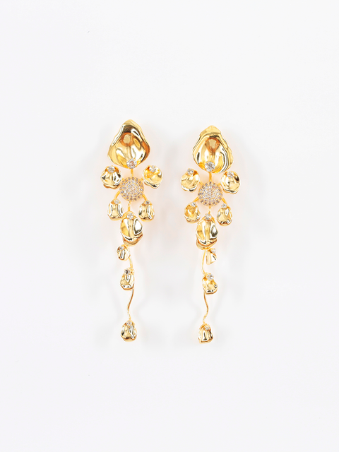 flower and scattered petals earrings
