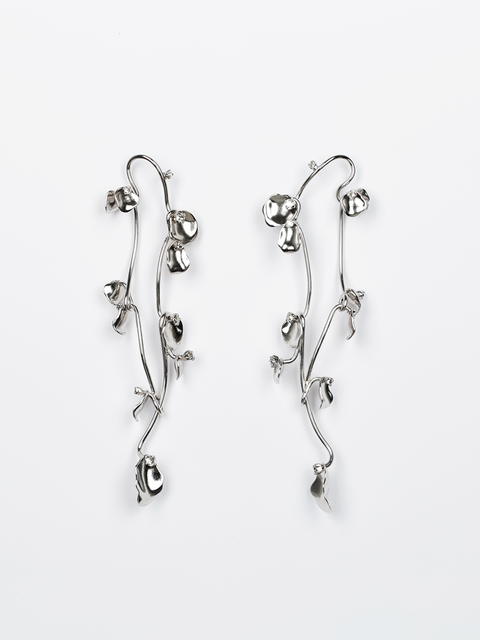 two ways long vine and falling petals earrings