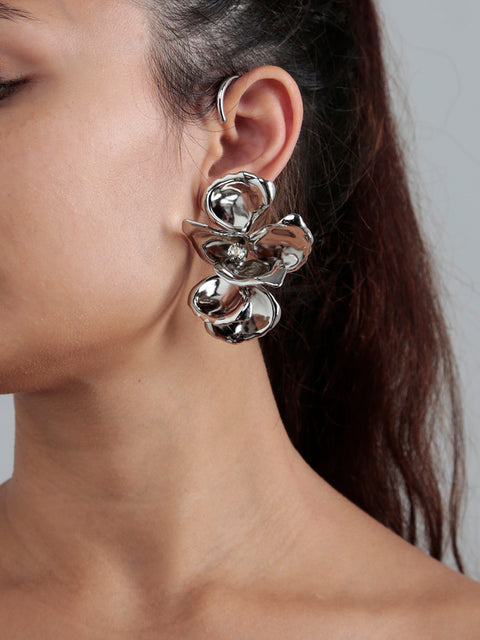cluster of petals ear-cuff and stud