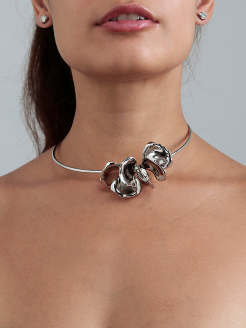 cluster of petals neck-cuff