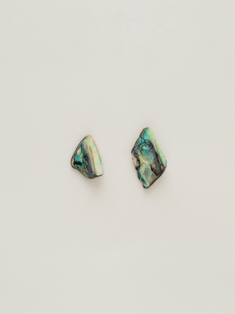 irregular paua shell stud earrings