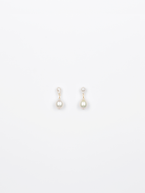 two pearls drop earrings