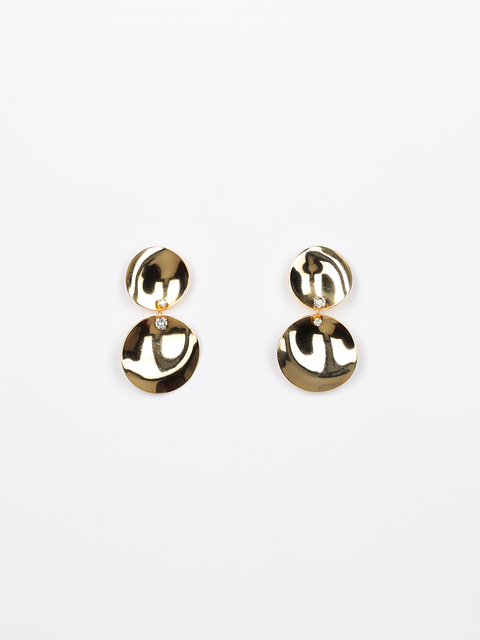 two waved disc earrings