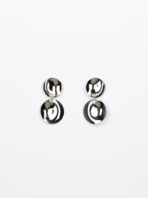 two waved disc earrings