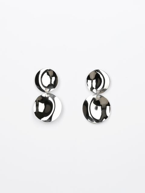 two large waved disc earrings