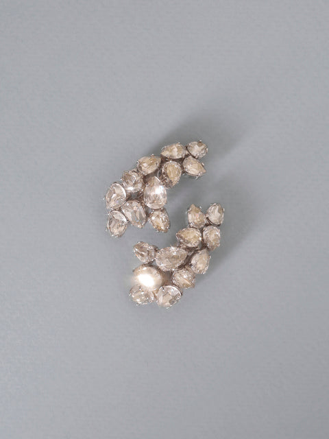 clustered half hoop clip on earring