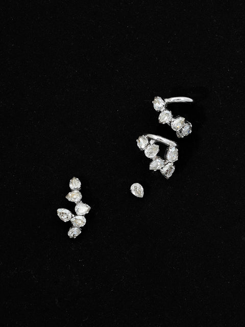 scattered mid ear-cuff and stud set