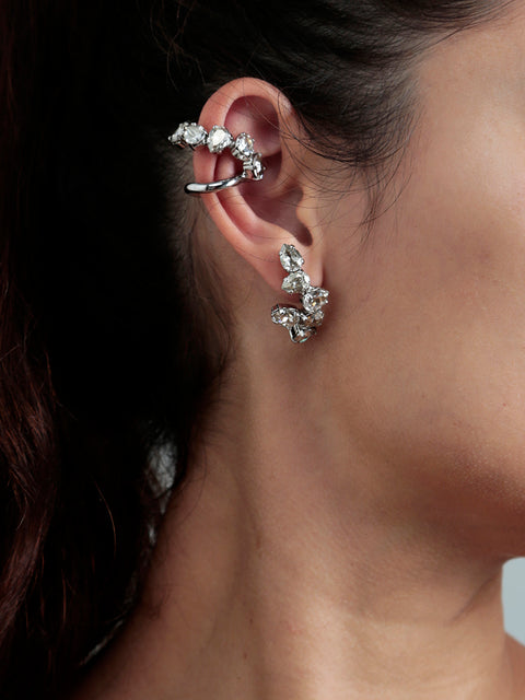 scattered mid ear-cuff and stud set