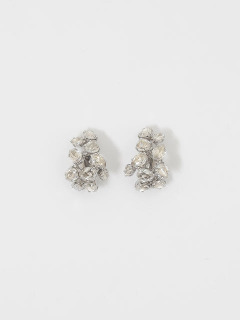 clustered half hoop clip on earring