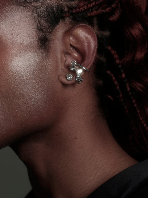 scattered ear-cuff and stud set