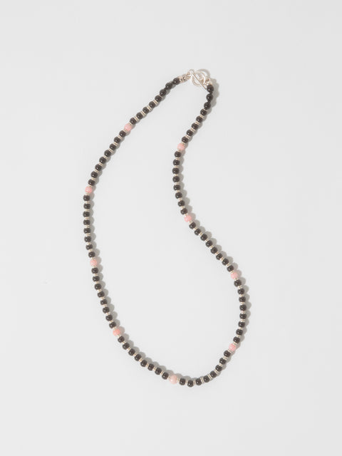 pink coral and onyx necklace