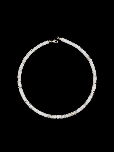 puka shell and crystal necklace