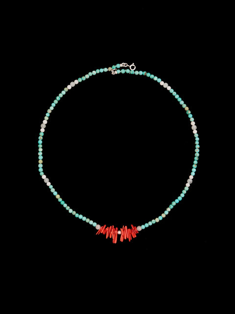 turquoise and coral necklace