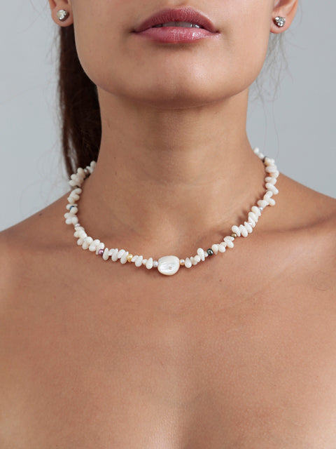 coral and pearl necklace
