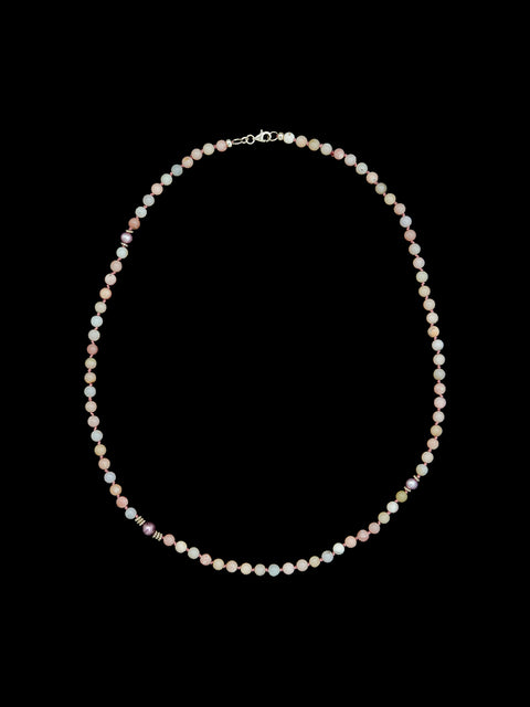 pink opal long necklace