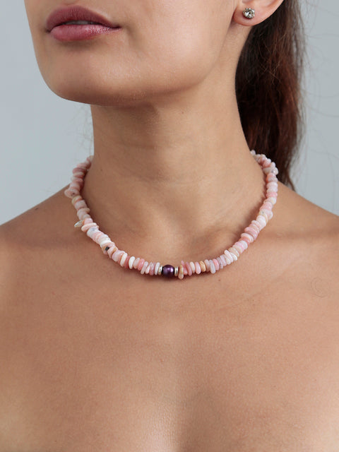 pink opal necklace
