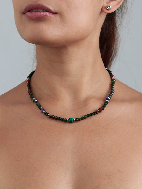 jade and mixed semi precious necklace