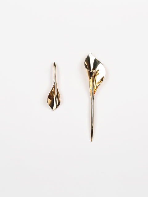 golden mismatched lilly earrings