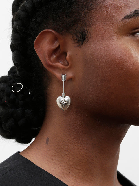 antique gothic drop heart earrings