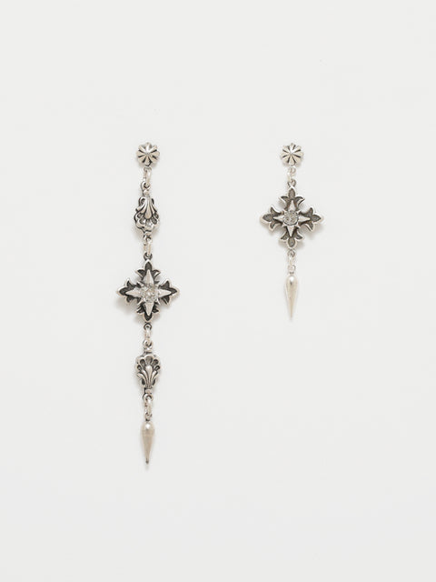 antique gothic charms asymmetrical drop earrings