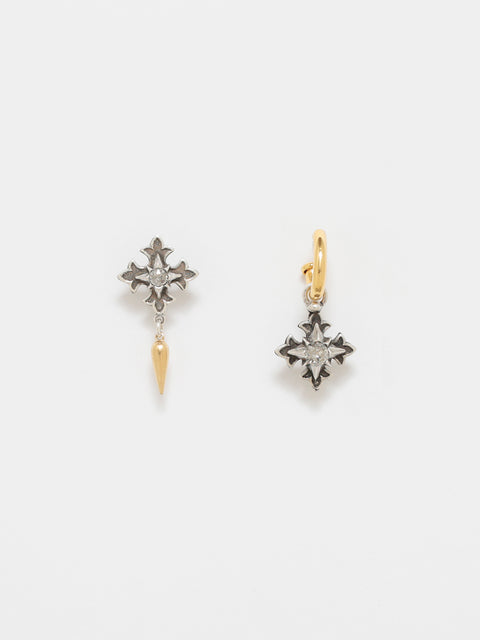 mismatched antique gothic drop earrings