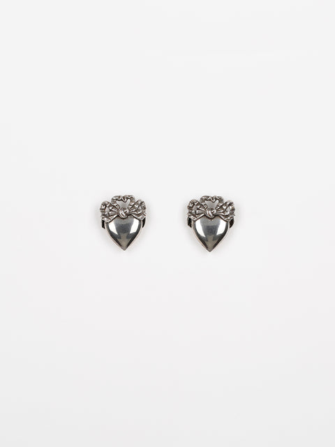 antique heart & bow earrings