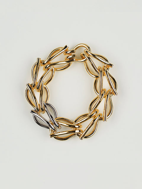 RS.10.COT.B.003 | TWO TONE CRISTAL AND PEARL TIP CHAIN OF TEARS BRACELET