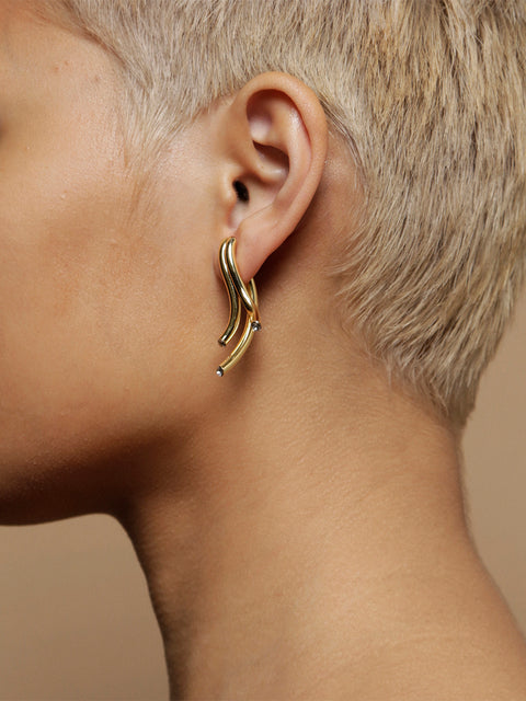 crystal tip drop earrings