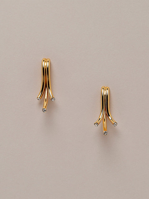 crystal tip drop earrings