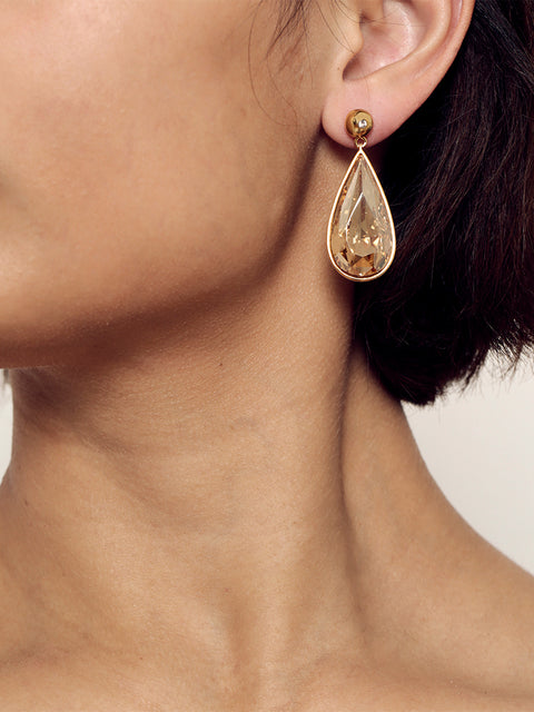 golden shadow teardrop earrings