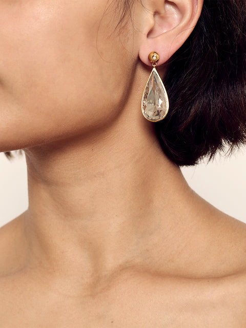 pearl and crystal tear drop earrings