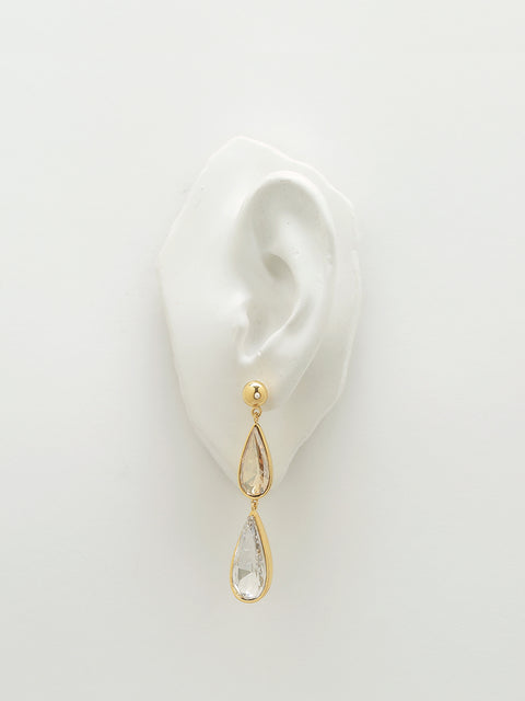two tone teardrop earrings