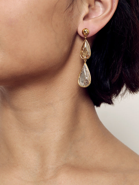 two tone teardrop earrings