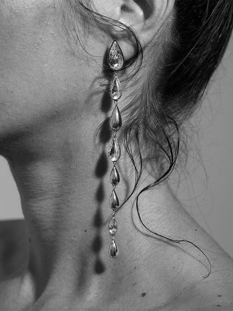 graduated tear earrings
