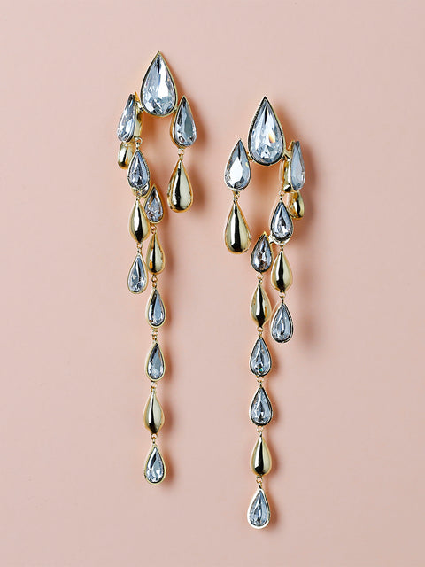 large falling teardrop earrings