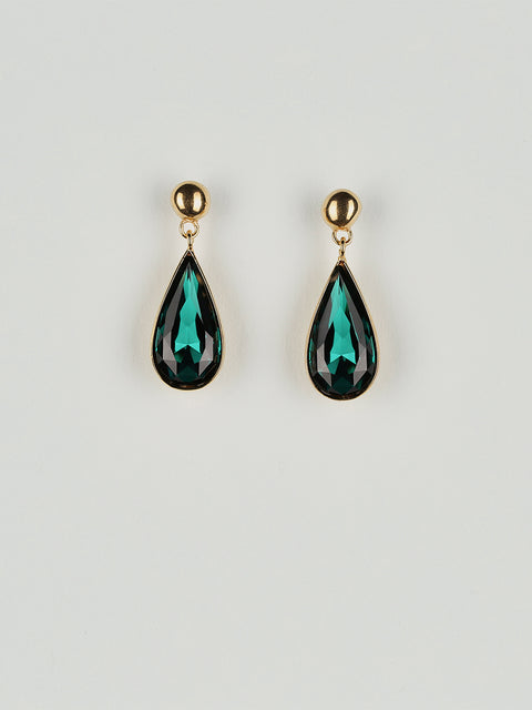 RS.10.HT.E.013 | EMERALD CRYSTAL TEAR DROP EARRING