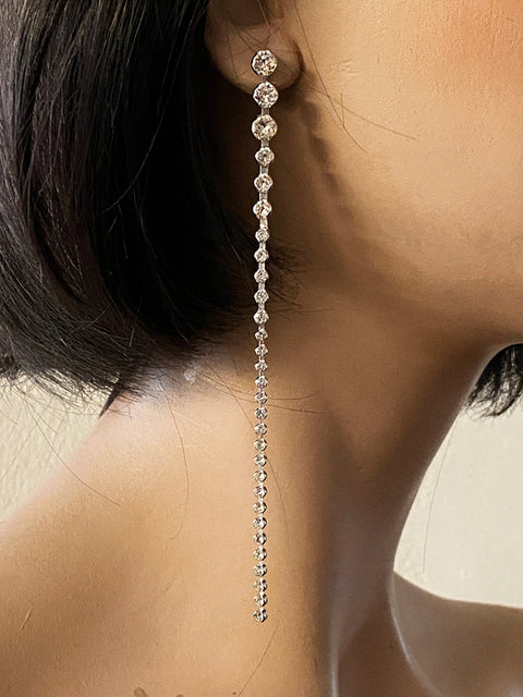 graduated crystal drop earrings