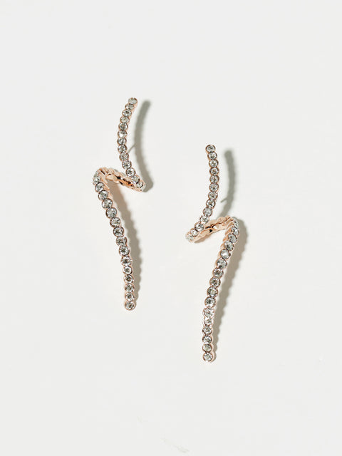 crystal spiral earrings