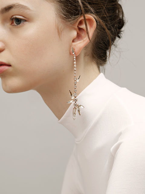 reverse crystal thorn drop earrings