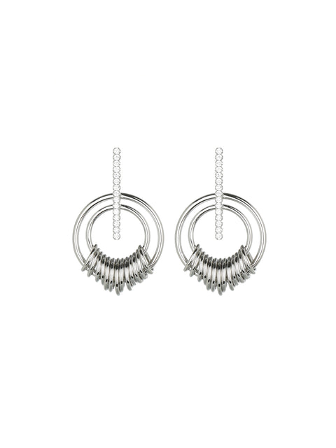 multi ring drop circle earrings