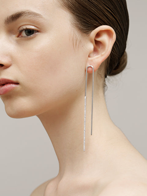 crystal arch drop earrings